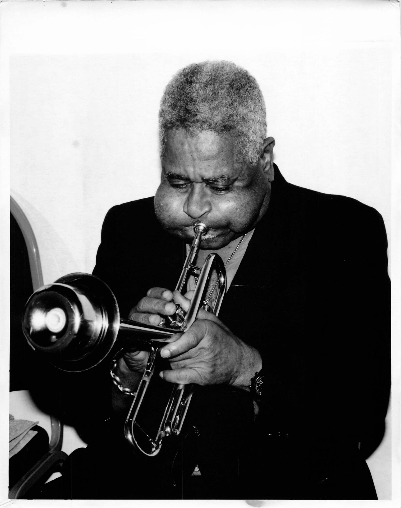 Legendary Jazz Musician Dizzy Gillespie Blowing His Trumpet