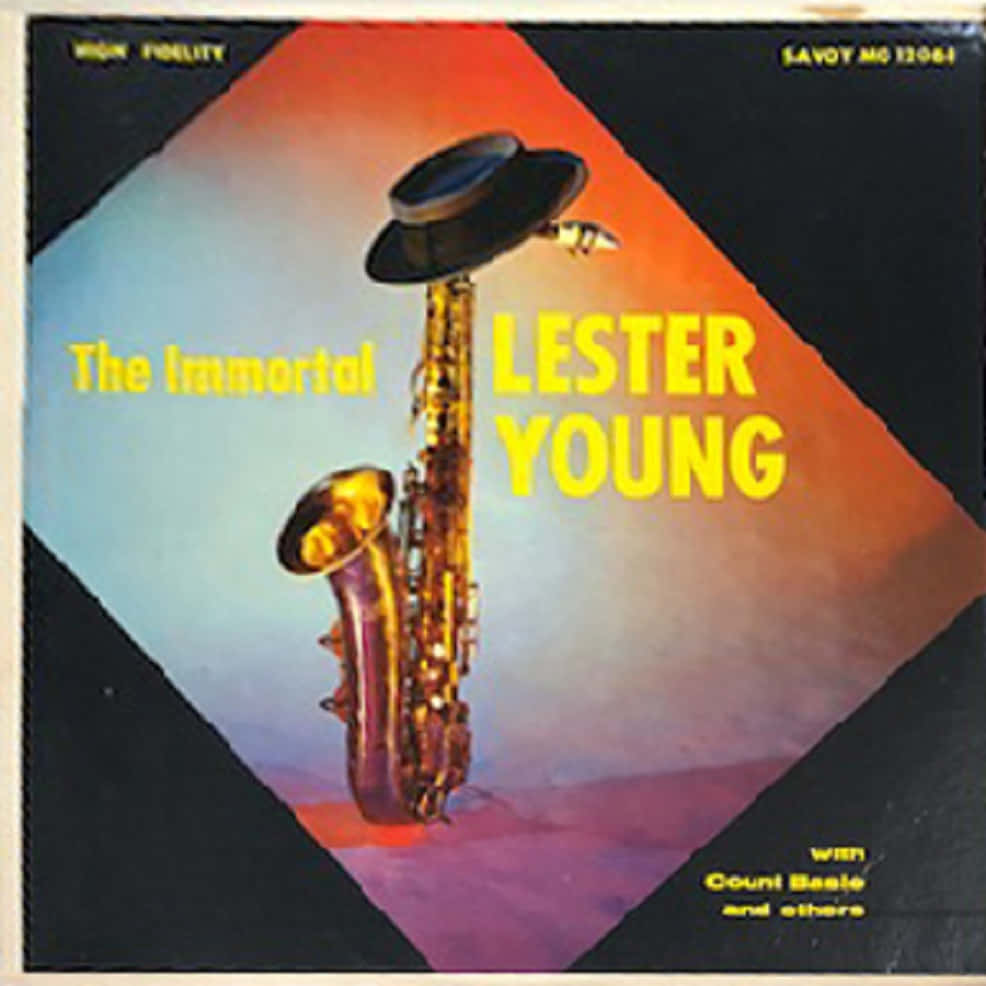 Legendary Jazz Saophonist Lester Young Blue Lester Audio Cd Album Cover Background