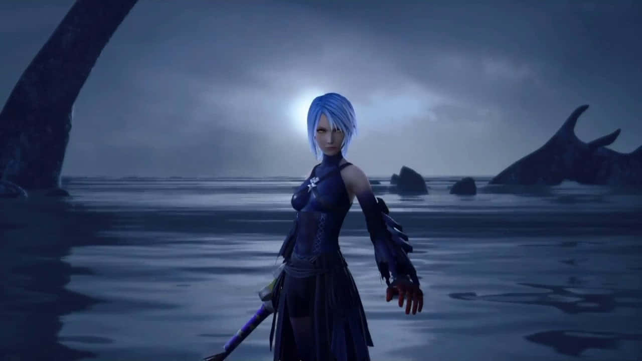 Legendary Keyblade Wielder Aqua Stands Against The Encroaching Darkness In This Kingdom Hearts Art