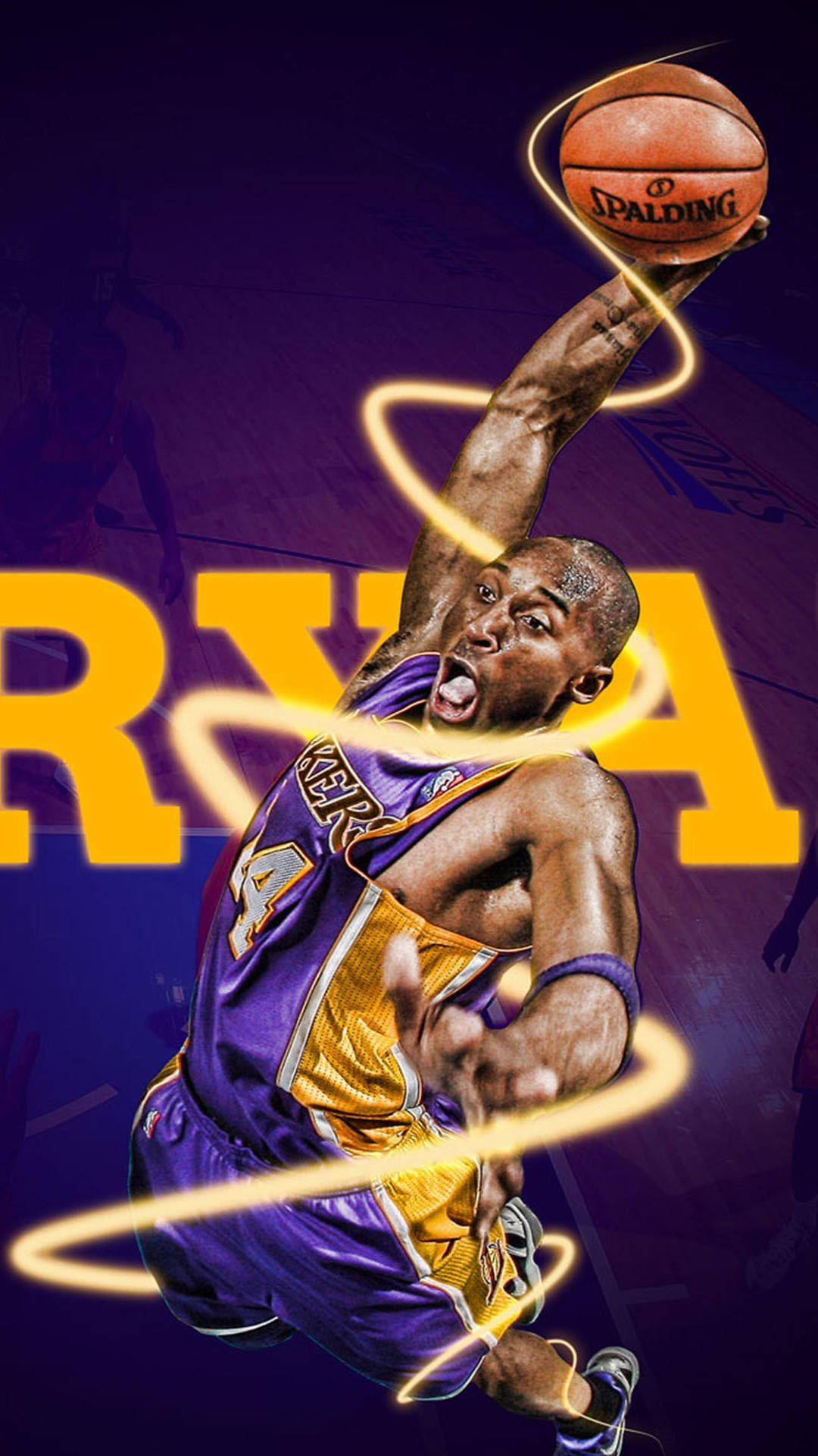 Legendary Nba Champion Kobe Bryant With His Signature Iphone Background