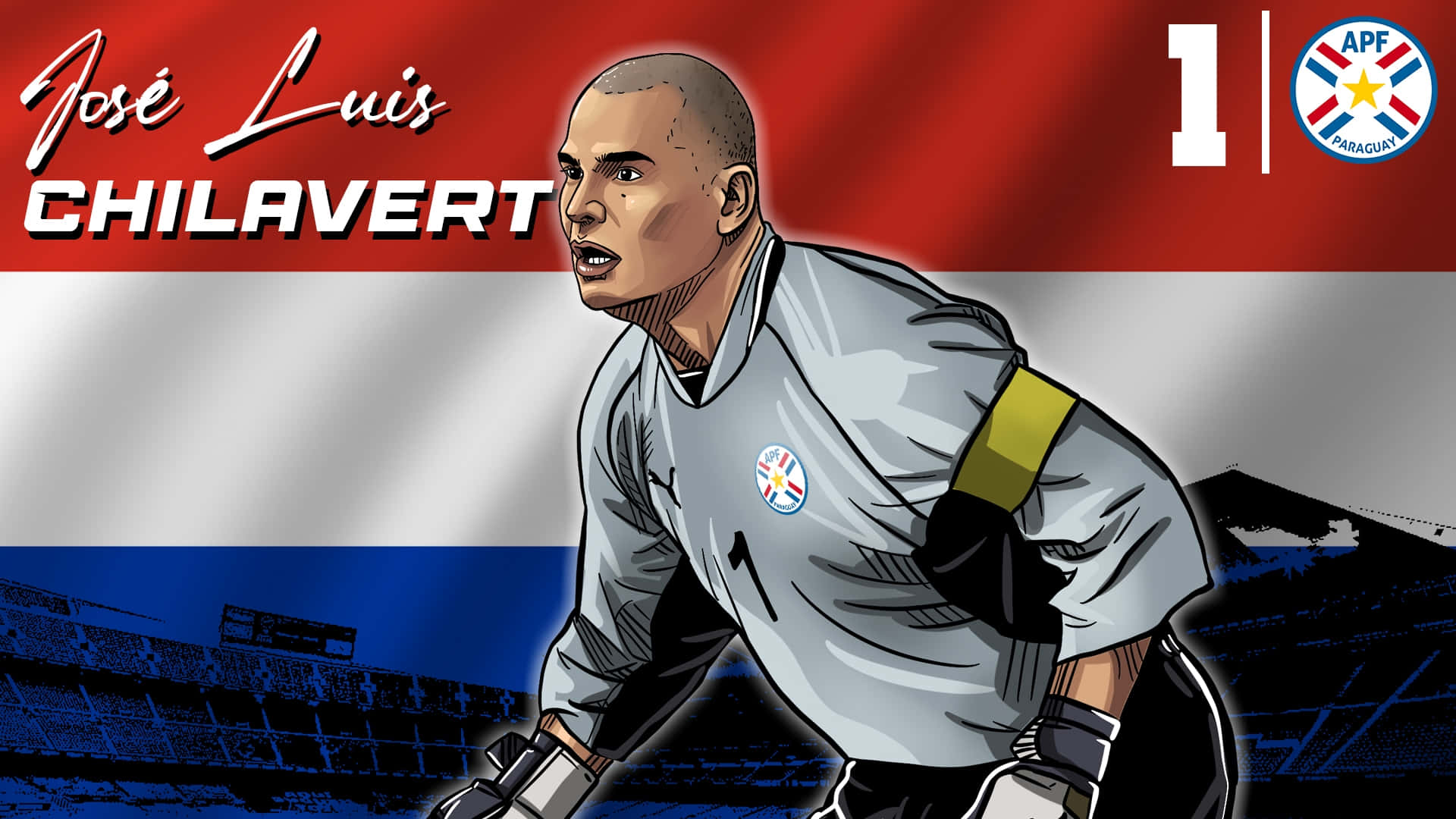 Legendary Paraguayan Goalkeeper Jose Luis Chilavert - Digital Art Background