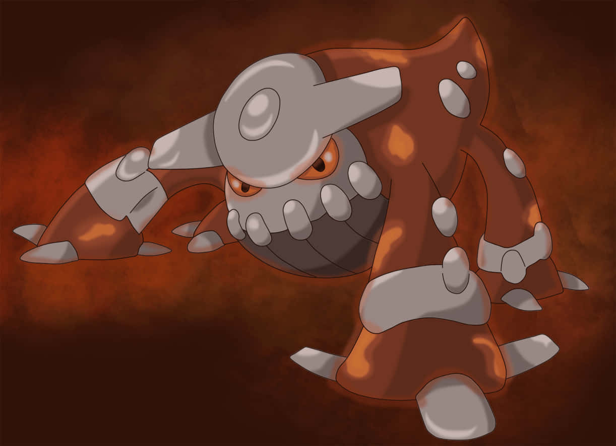Legendary Pokemon Heatran Roaring In His Natural Terrain Background