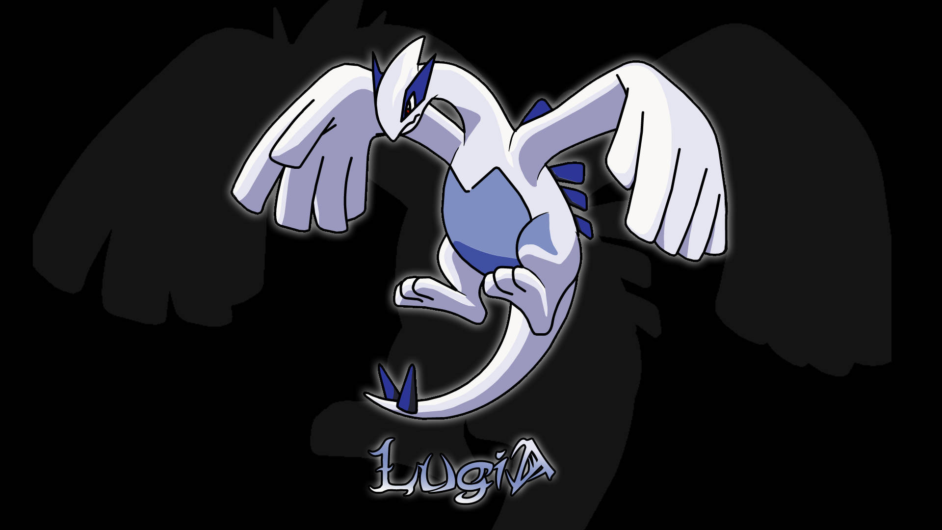 Legendary Pokemon Lugia In Amazing 2d Drawing Background