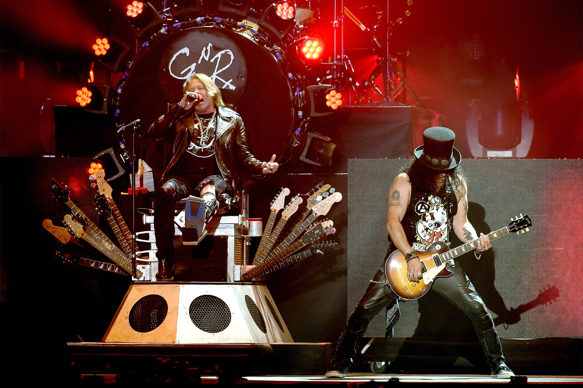 Legendary Rock Band Guns N' Roses Electrifying The Stage At Coachella