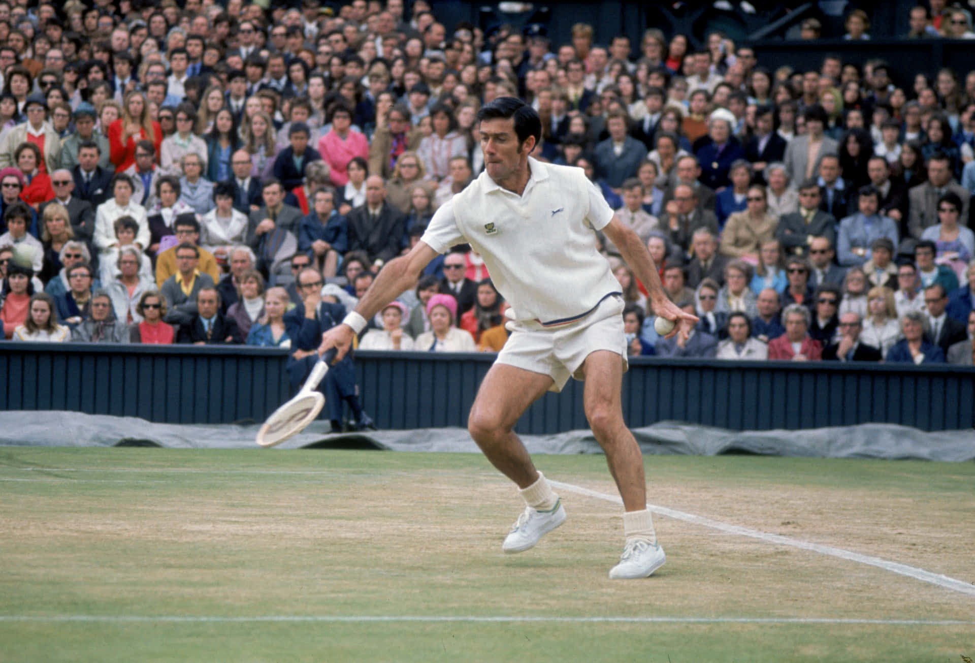 Legendary Tennis Athlete, Ken Rosewall In Action Background
