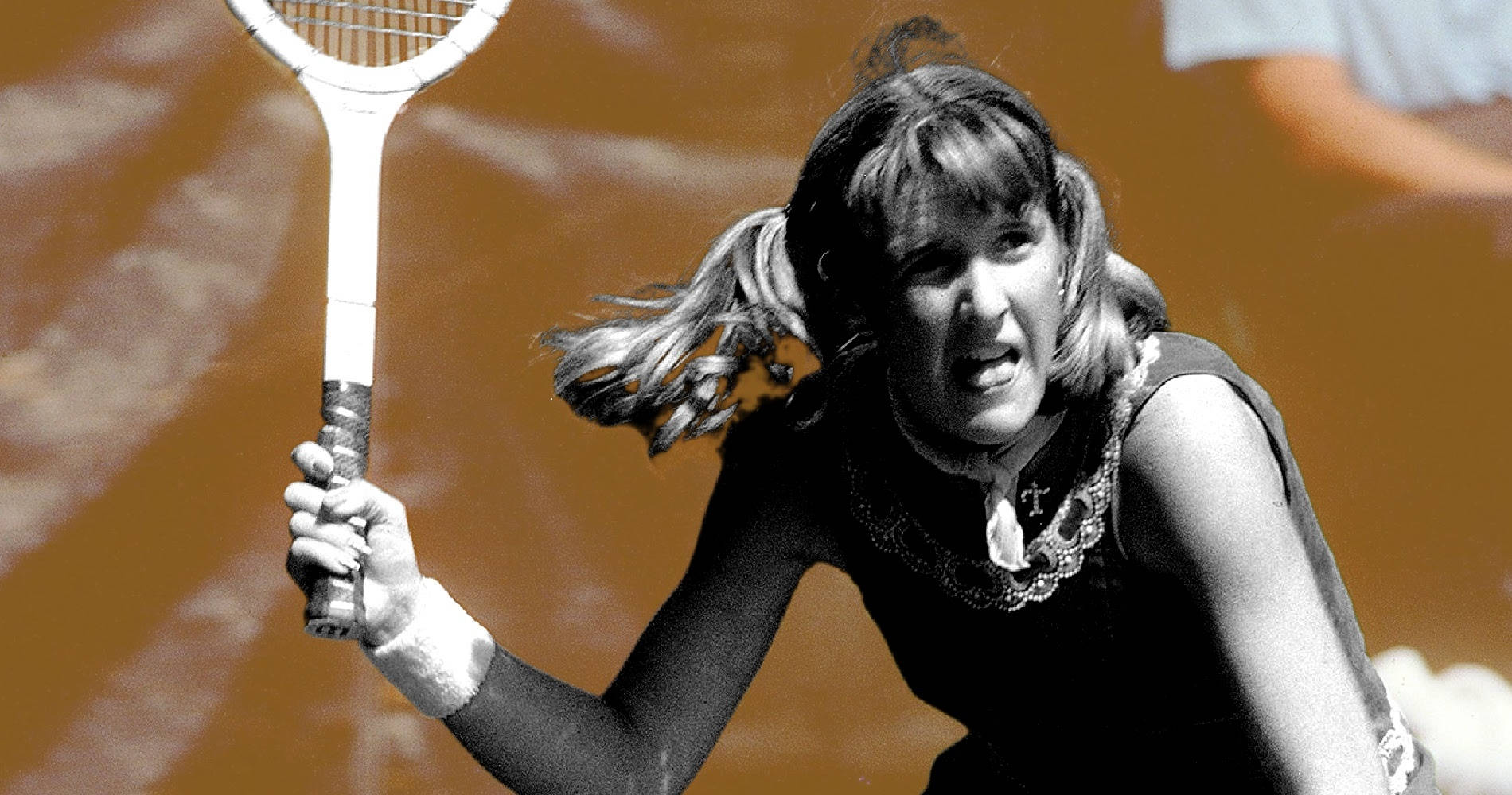 Legendary Tennis Player Tracy Austin Against Brown Background Background