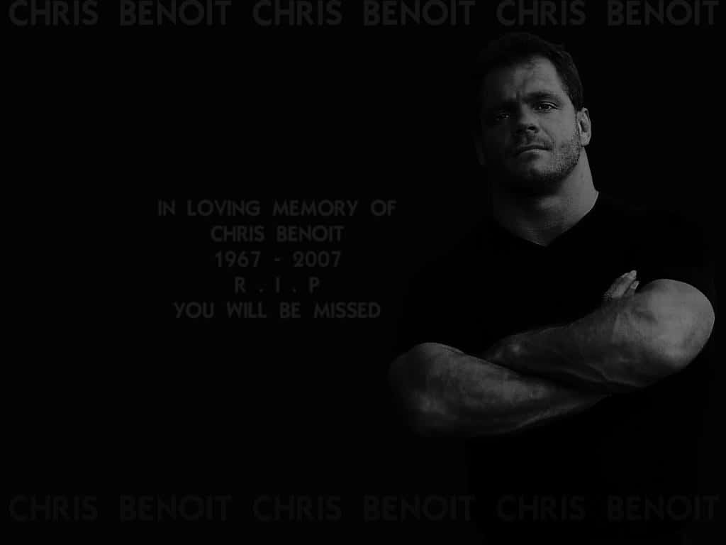 Legendary Wrestler Chris Benoit Captured In Silhouette. Background