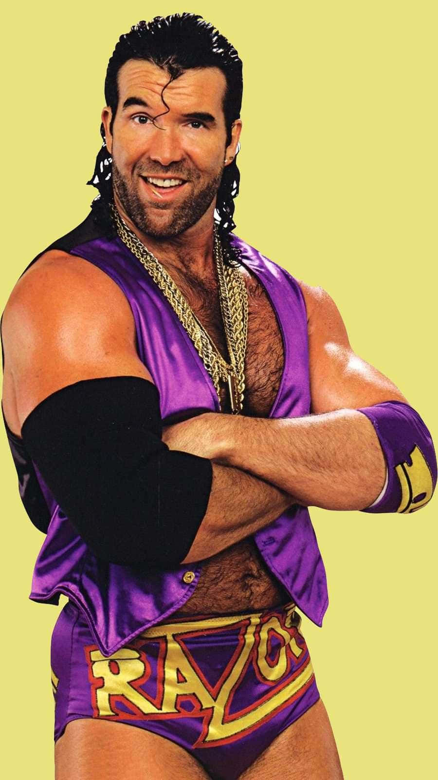 Legendary Wrestler Scott Hall, Alias Razor Ramon, Displaying His Iconic Character Charm.