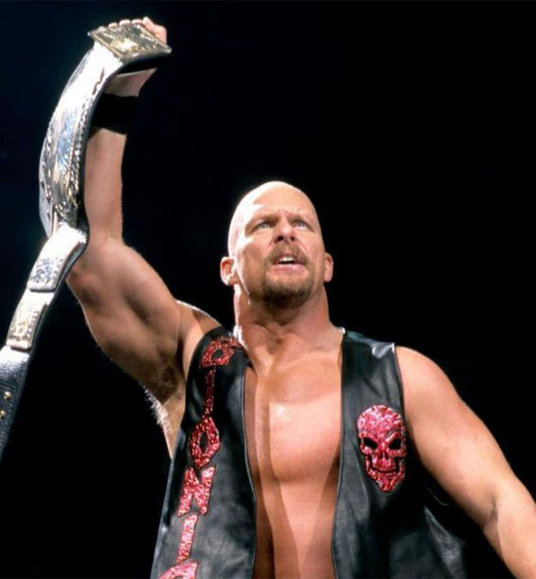 Legendary Wrestler Steve Austin In Action Background