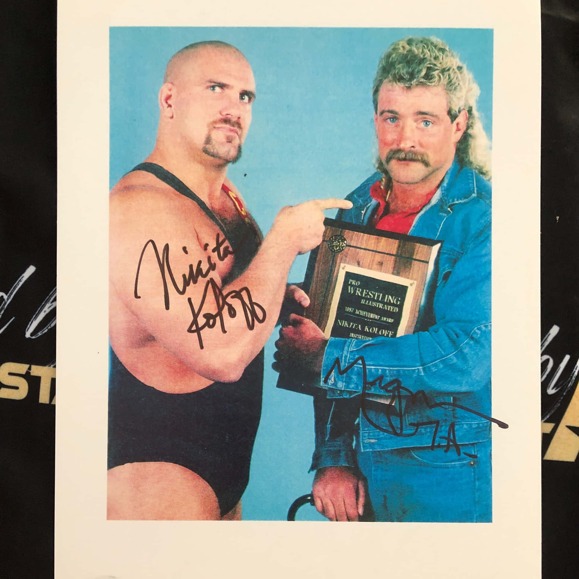 Legendary Wrestlers, Magnum Ta And Nikita Koloff Autographed Portrait.