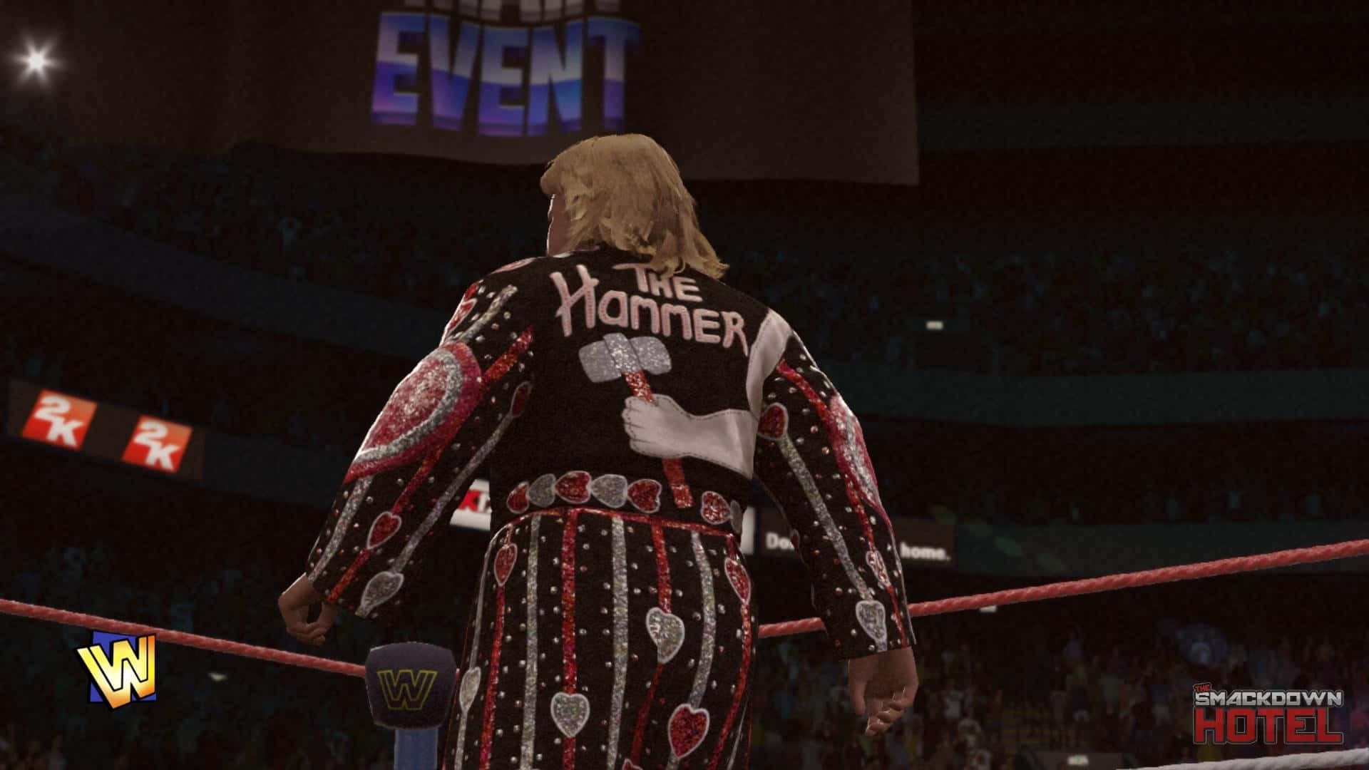 Legendary Wrestling Icon, Greg Valentine, Glancing Back Over His Shoulder. Background