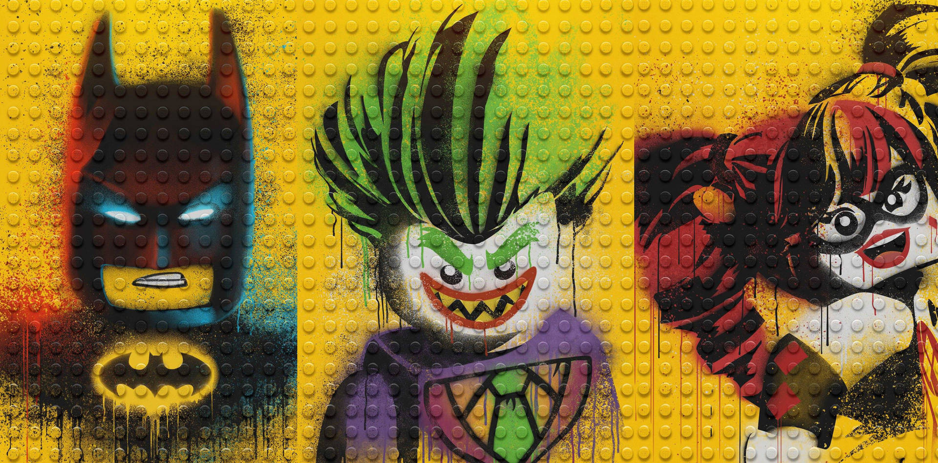 Lego Batman With Joker And Harley Quinn Background