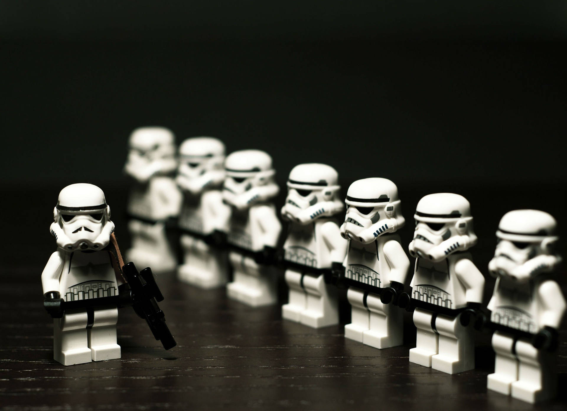 Lego Star Wars Stormtroopers With Their Commander Background