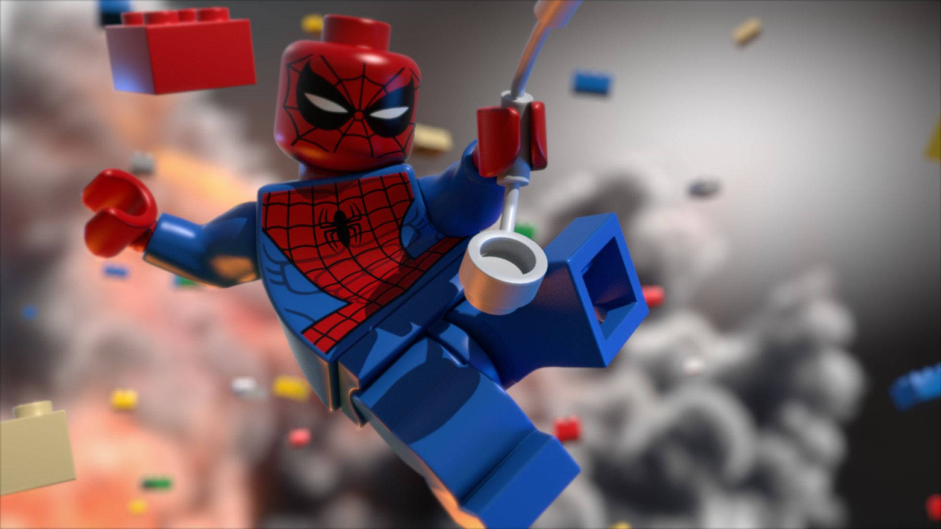 Lego Toy Spiderman Iron Spider Background