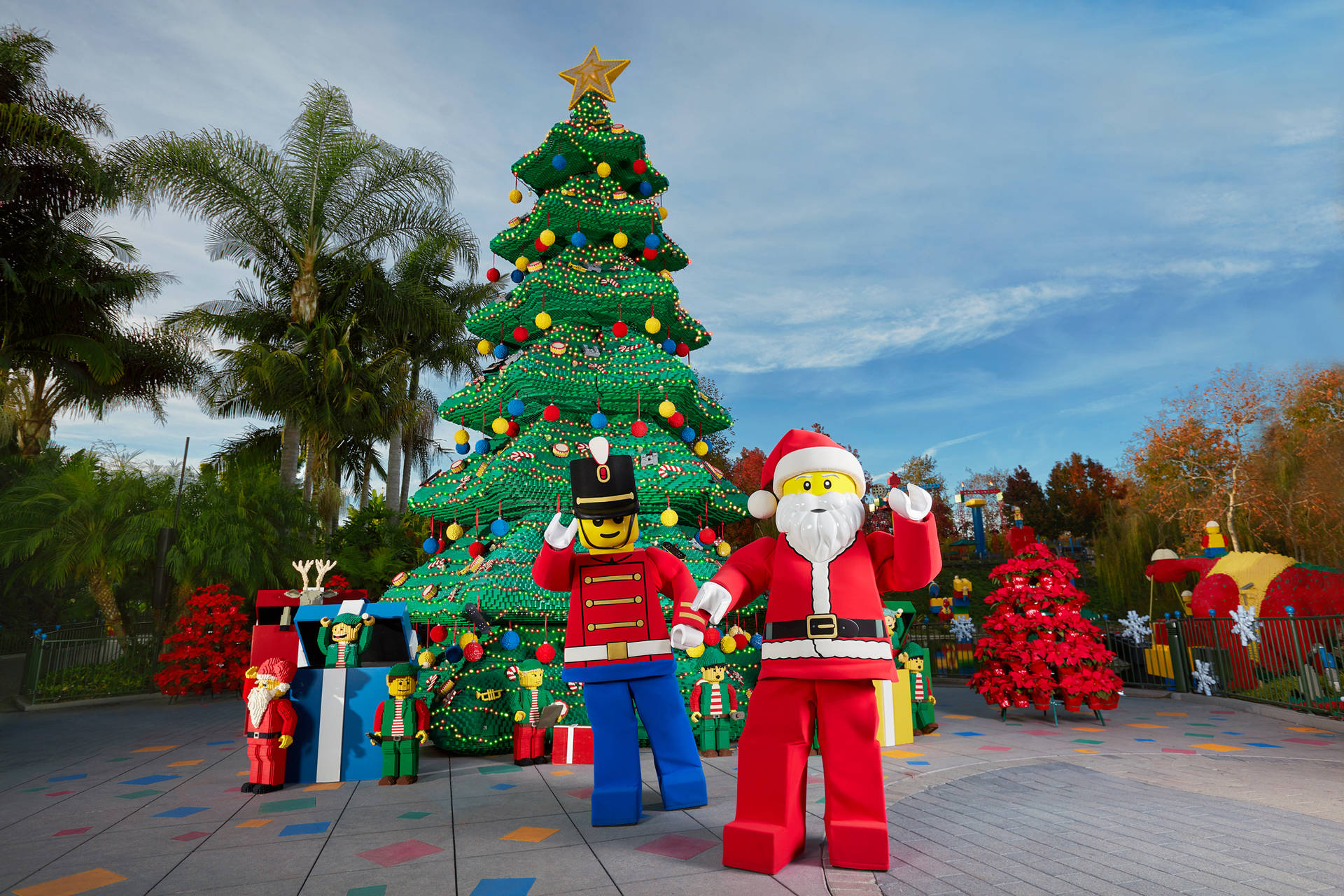 Legoland Santa And Christmas Tree Background