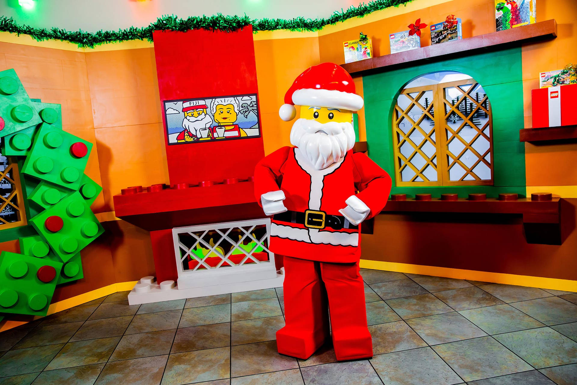 Legoland Santa Posing Background