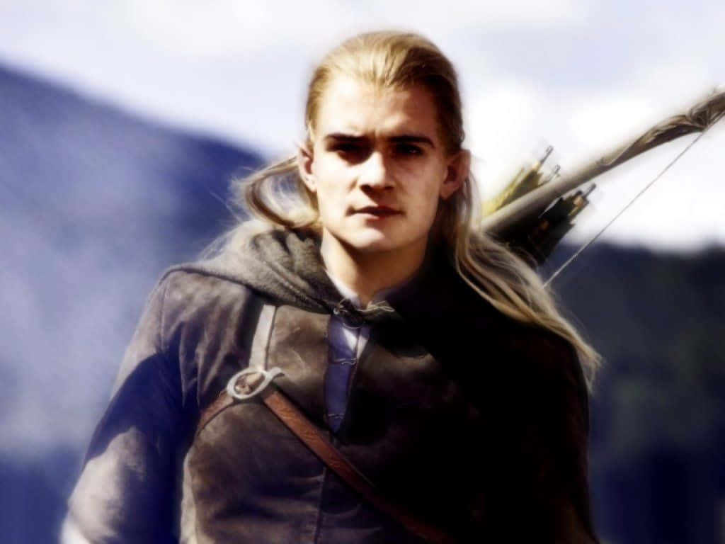 Legolas Bows Ready In Epic Action Scene Background