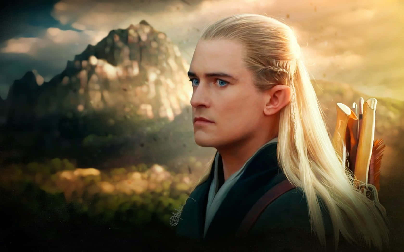 Legolas Ready To Unleash Arrows Of Destruction Background