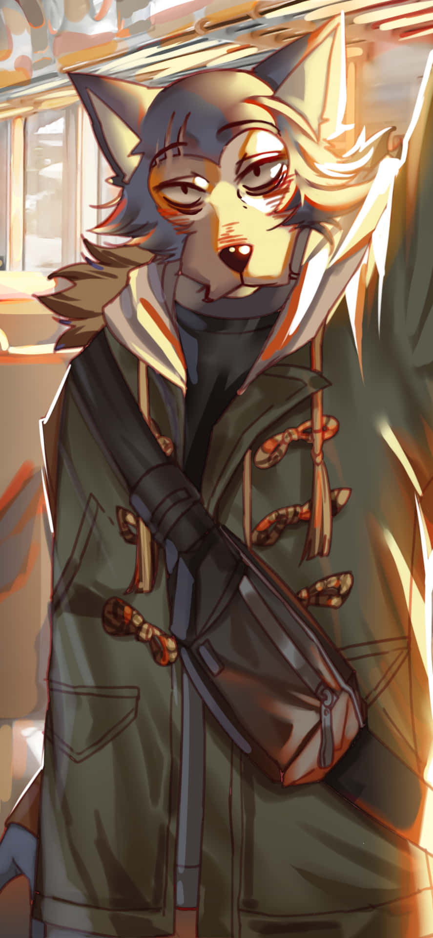 “legosi, The Protagonist Of Beastars, Stands Proudly With A Determined Expression” Background
