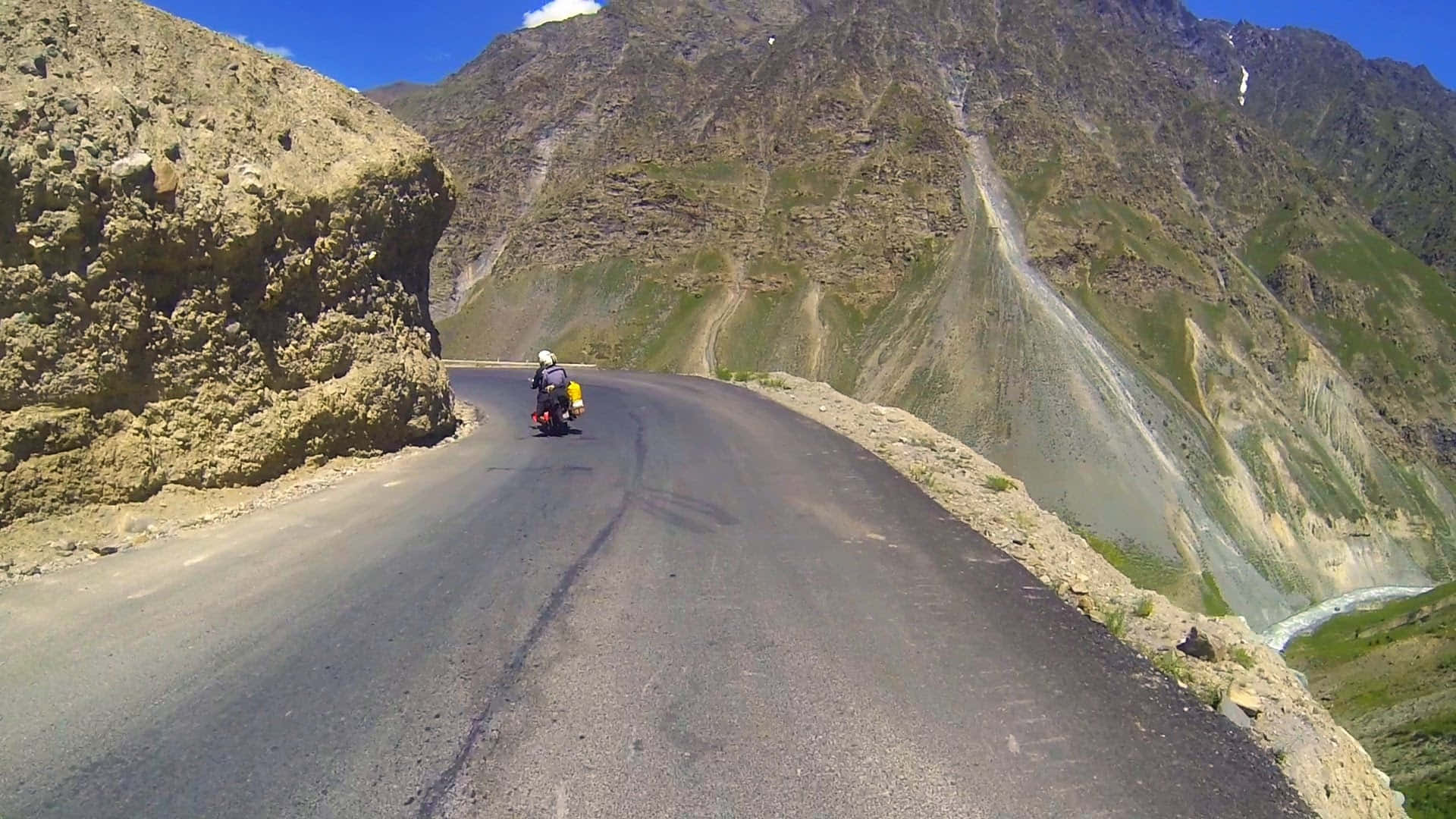 Leh Manali Highway Motorcycle Departure Background