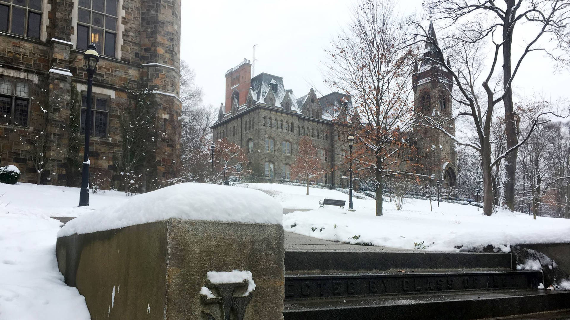 Lehigh University During Winter Background