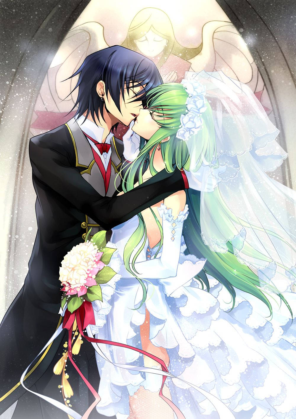 Lelouch And Cc Anime Couple Kiss Background