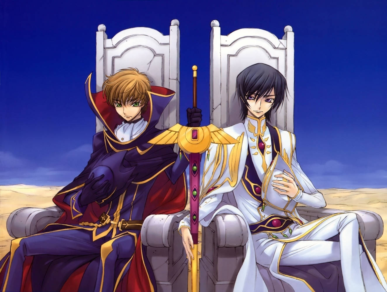Lelouch Lamperouge On The Throne Background