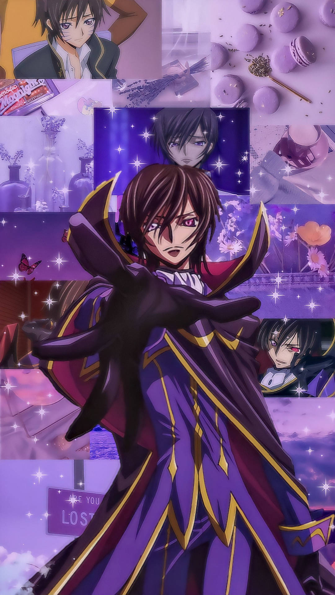 Lelouch Purple Anime Aesthetic Background