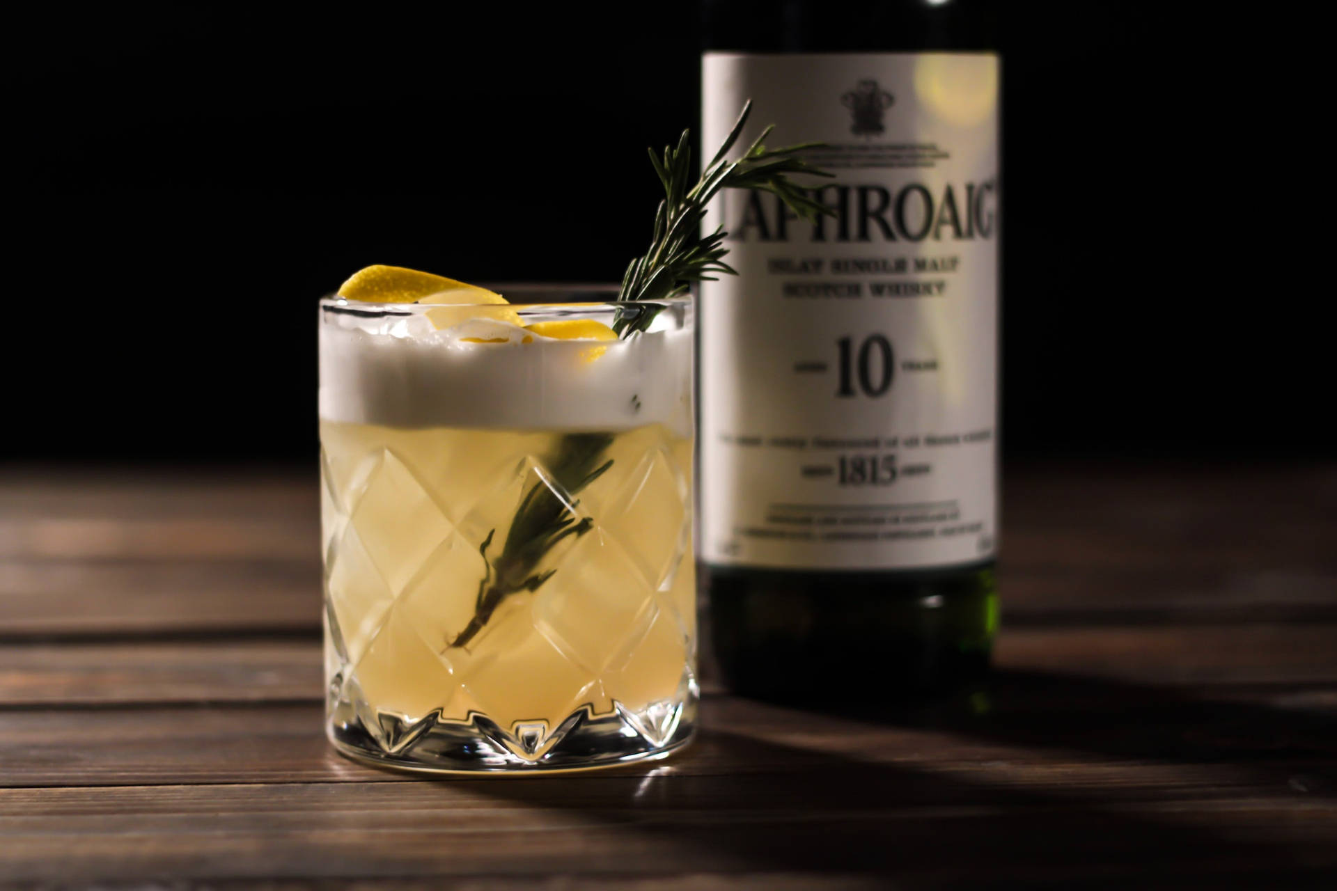 Lemon And Rosemary Whiskey Punch Background