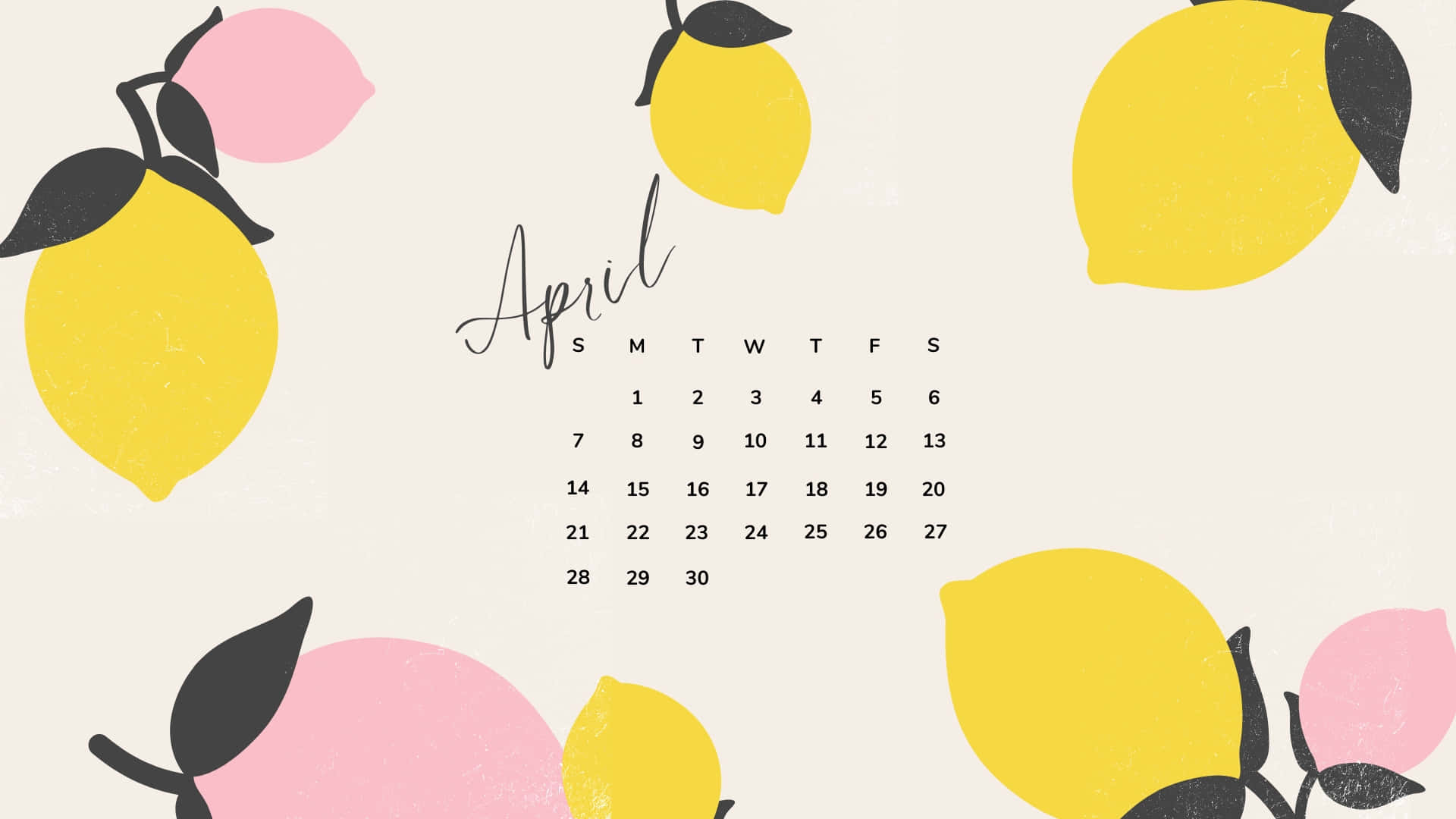 Lemon April Calendar Background Background