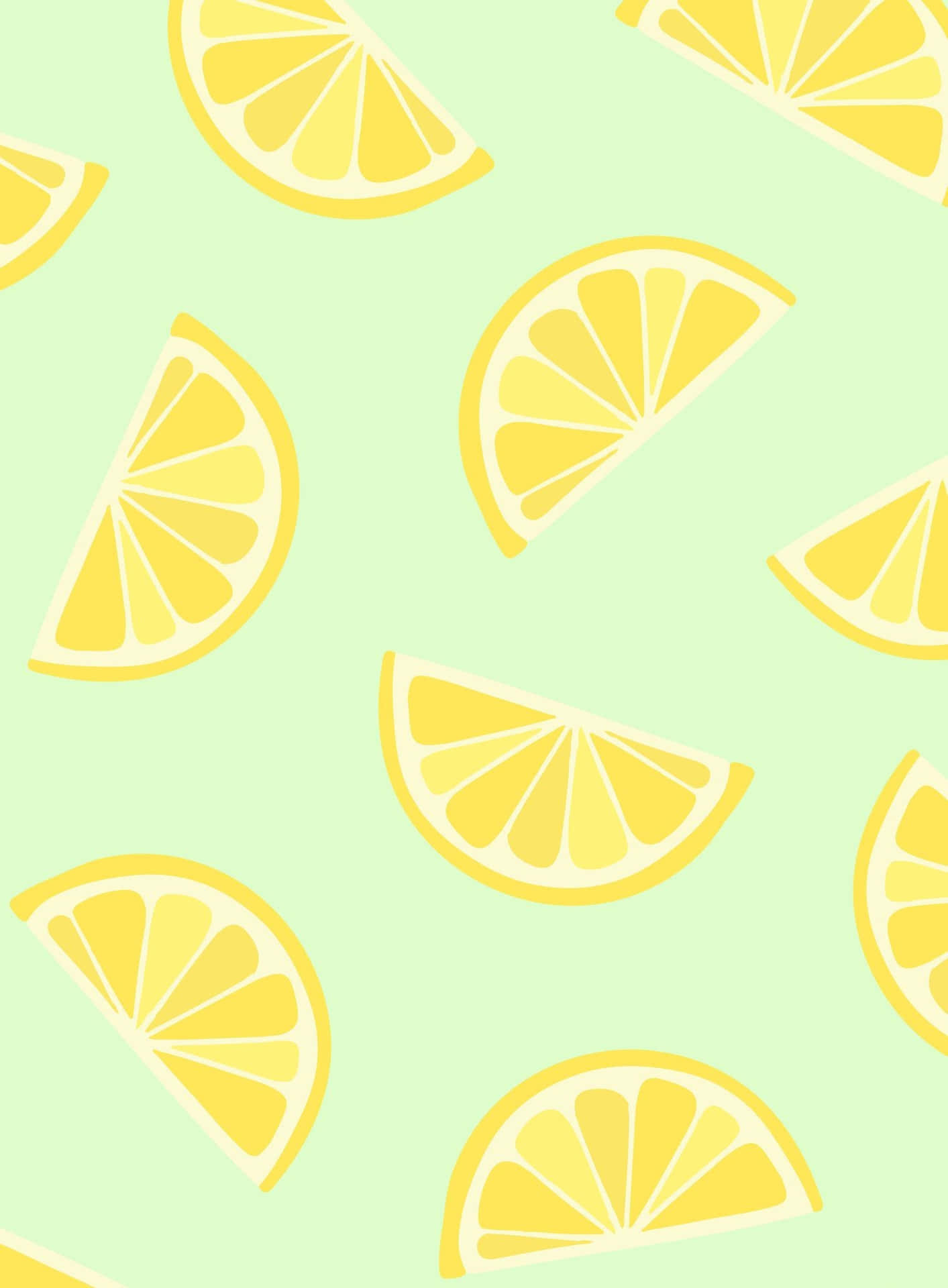 Lemon Slices Green Background Iphone Background