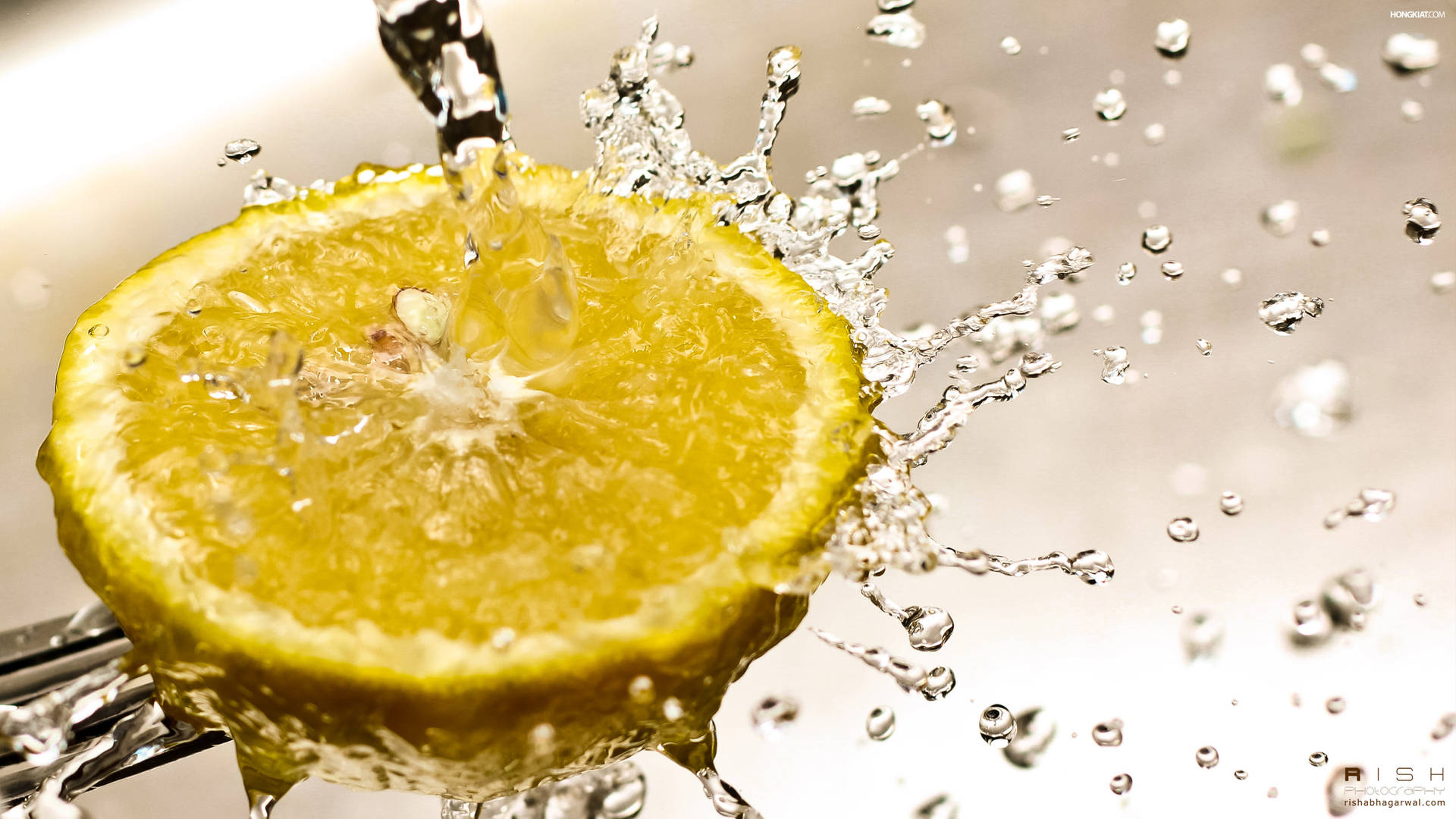 Lemon Splash Close-up Background