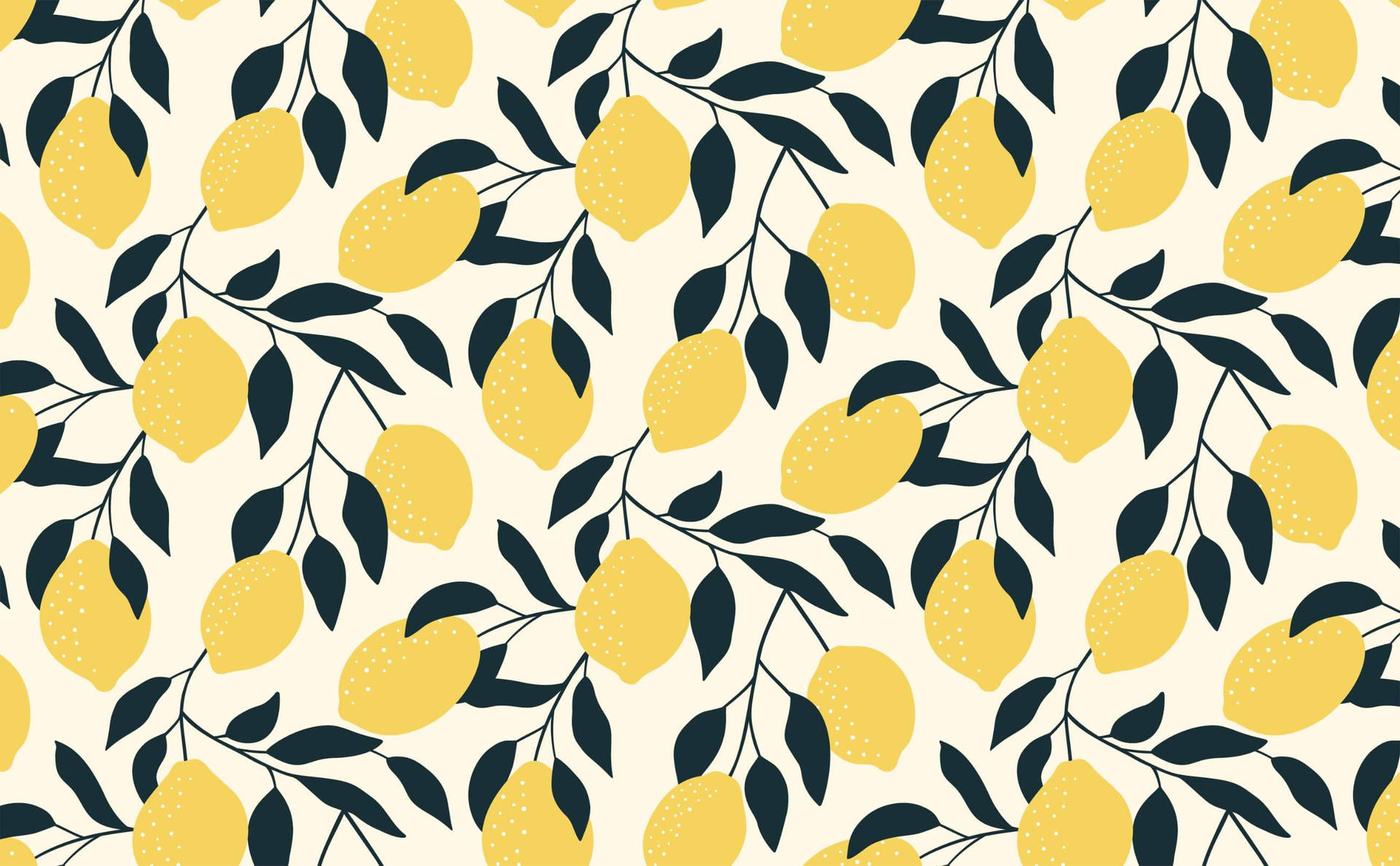 Lemon With Leaves Background