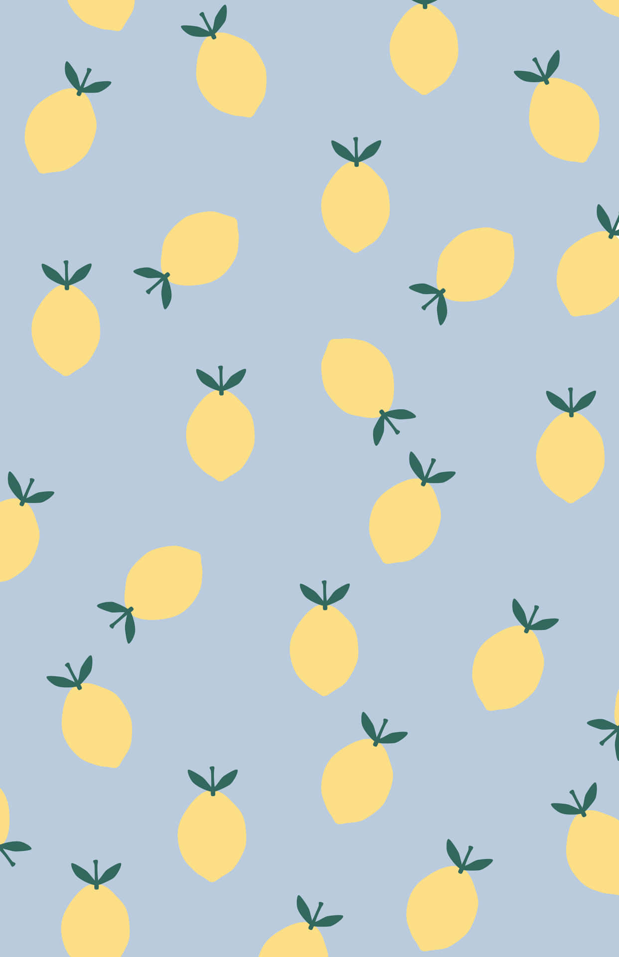 Lemons Pattern Blue Background Iphone Background