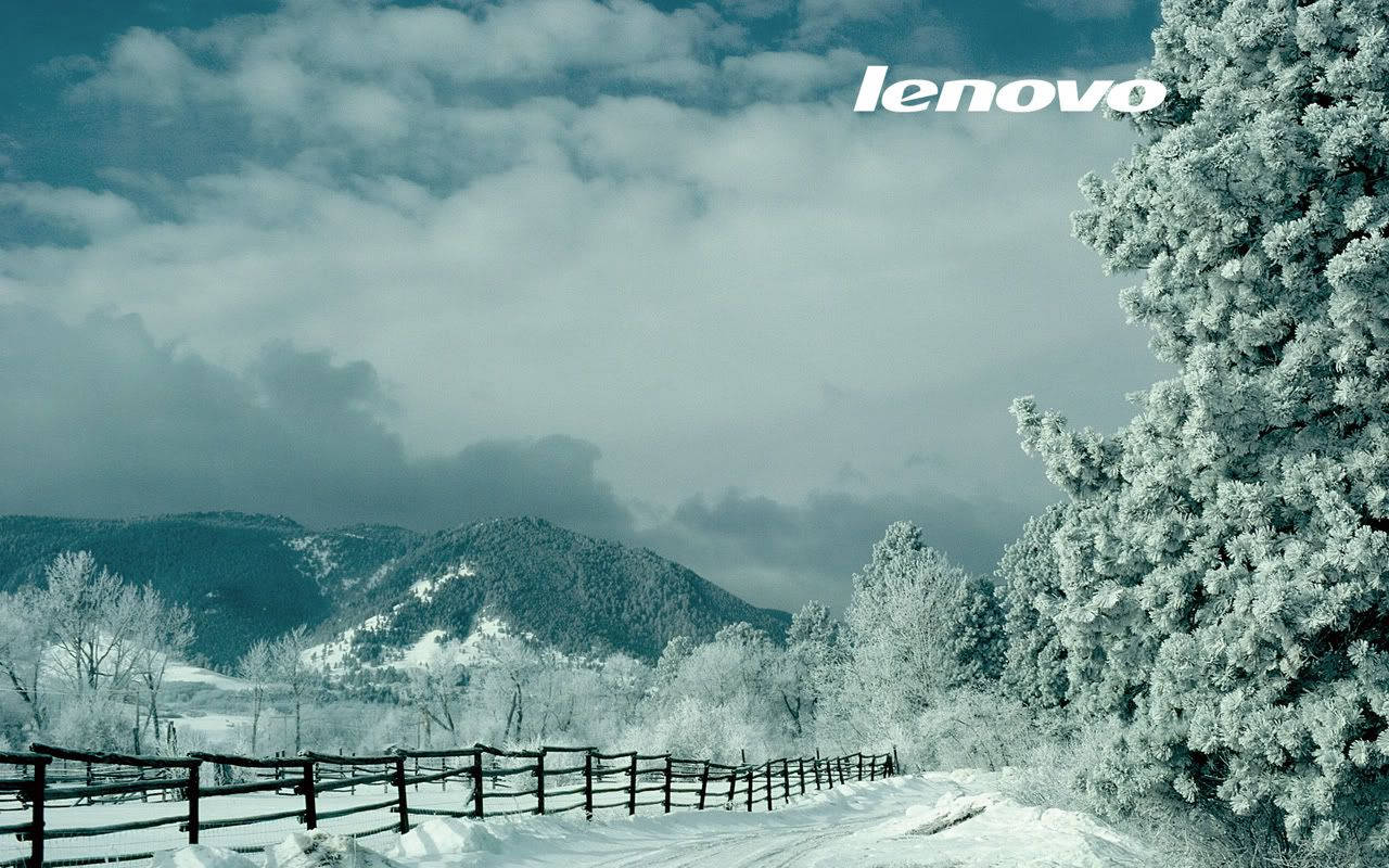 Lenovo Tablet Background With Frozen Trees Background