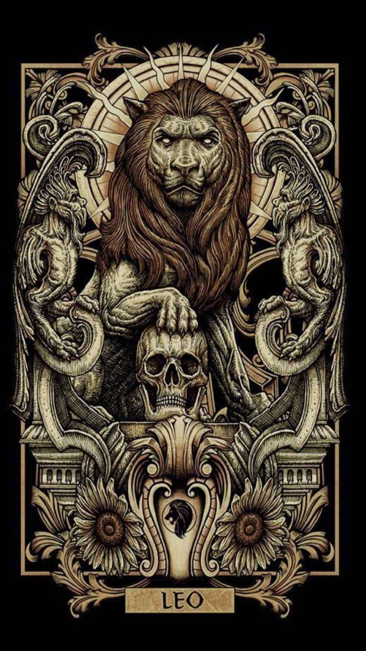 Leo Lion With Skull Background