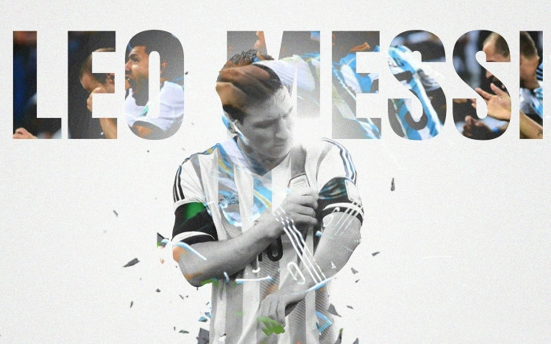 Leo Messi Argentina Broken Glasses Background