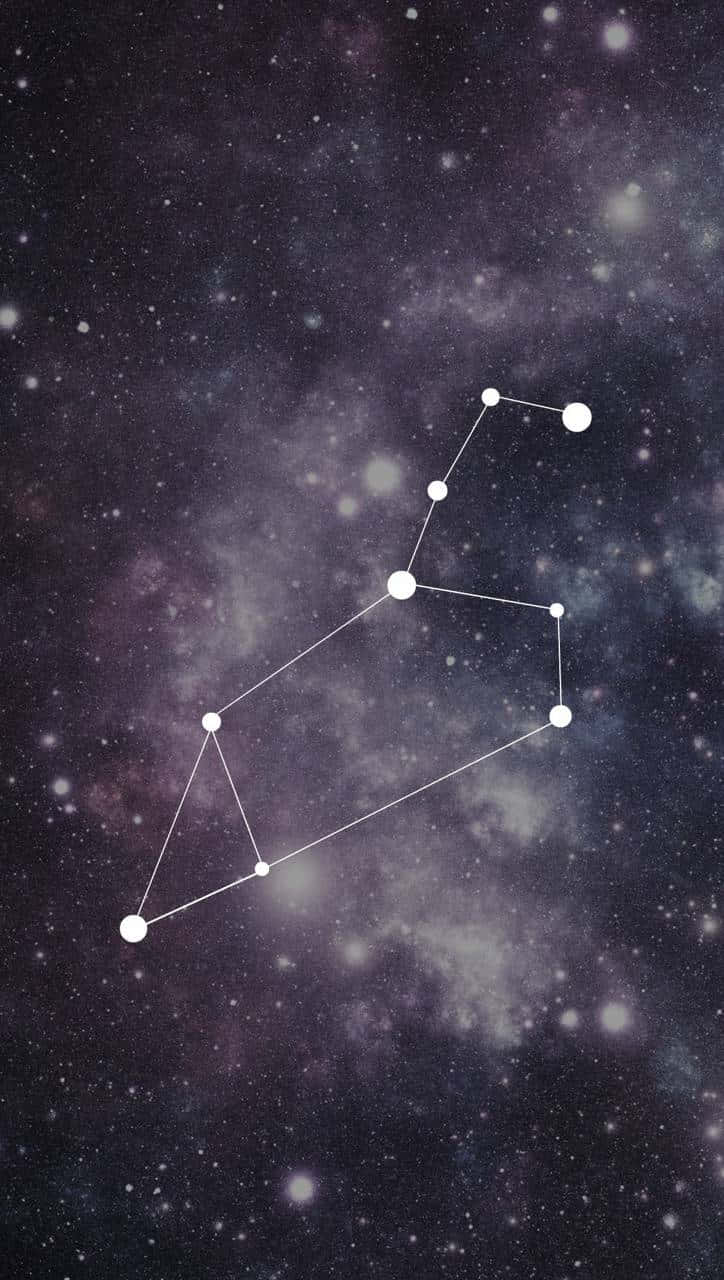 Leo Zodiac Constellation In The Night Sky Background
