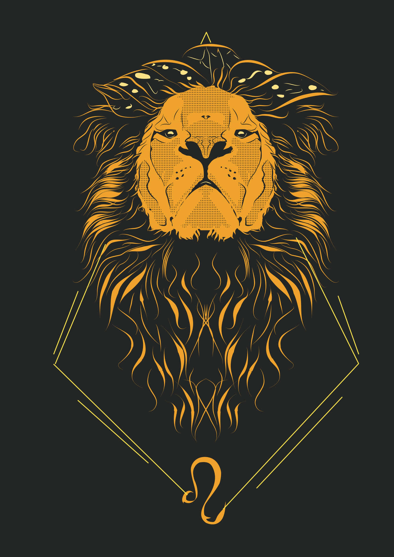 Leo Zodiac Sign And Lion Artwork