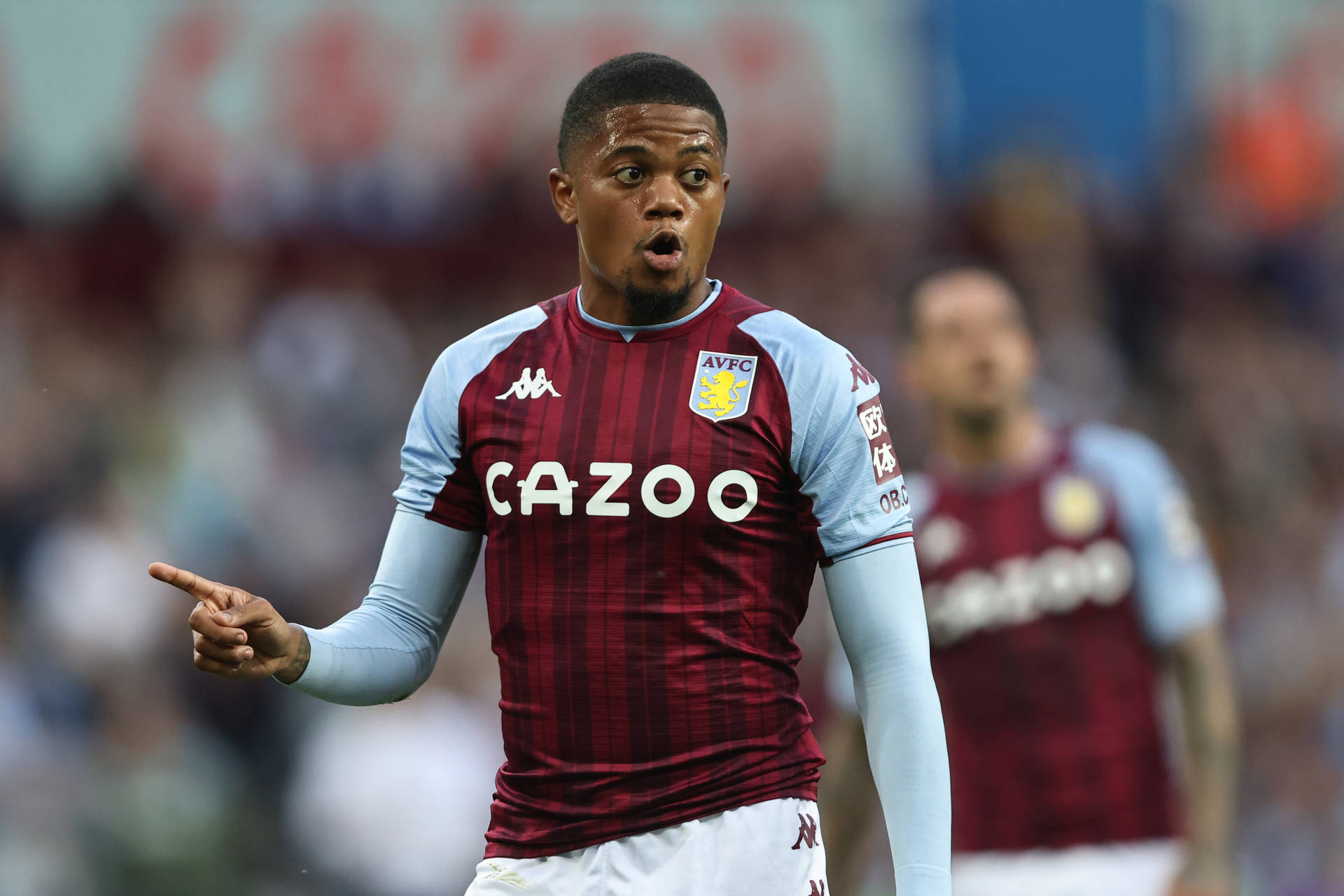 Leon Bailey Aston Villa Pointing Background