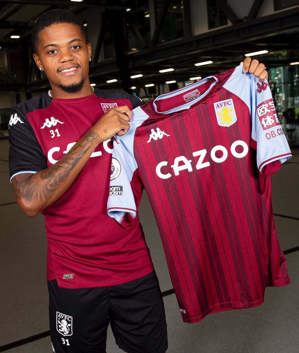 Leon Bailey Holding Aston Villa Jersey Background