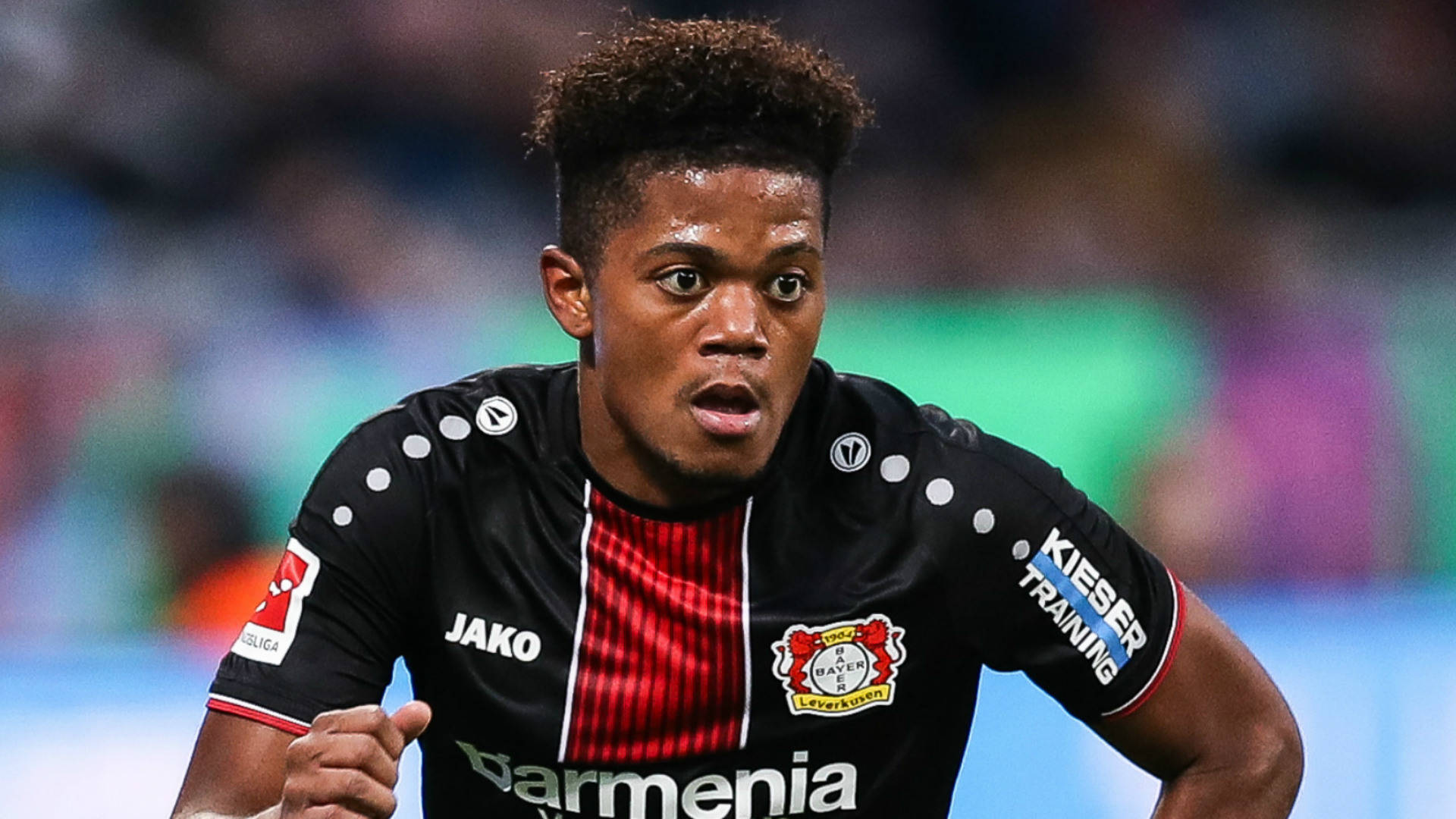 Leon Bailey Leverkusen Black Jersey Background