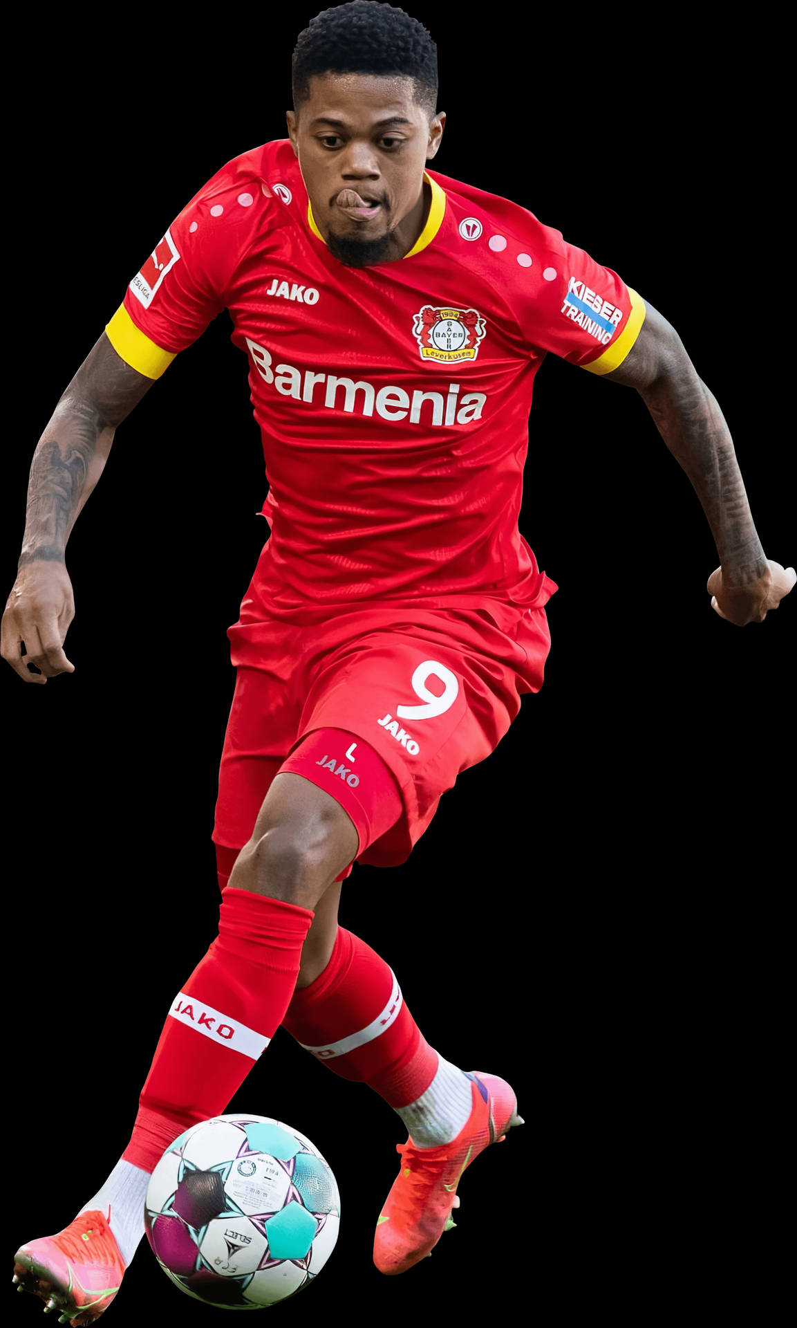 Leon Bailey Leverkusen Red Clothes Background