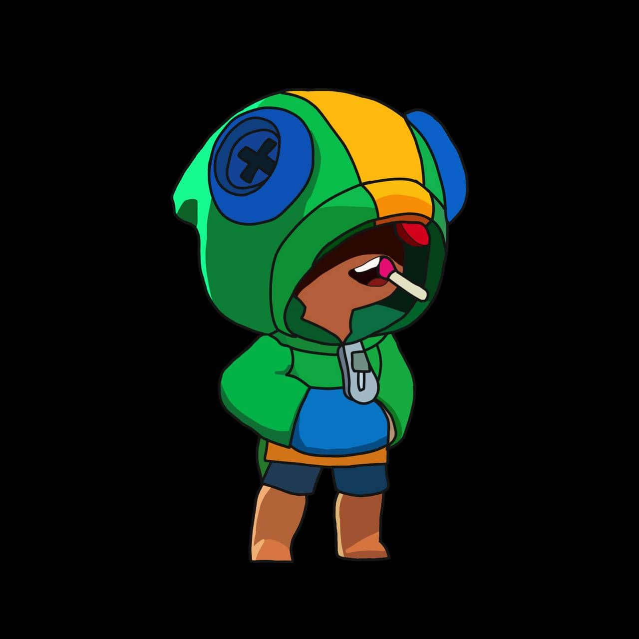 Leon Brawl Stars On A Dark Background