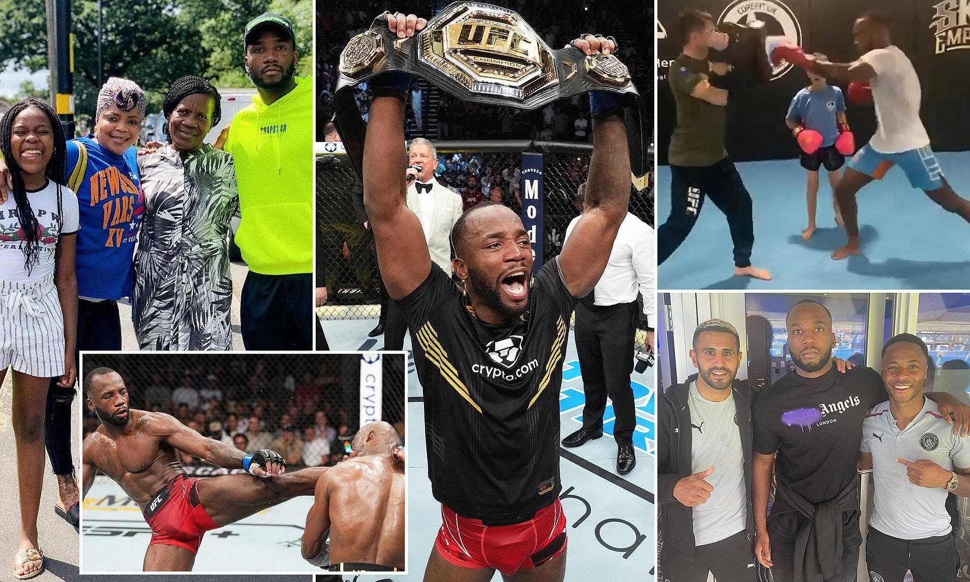 Leon Edwards Collage Background