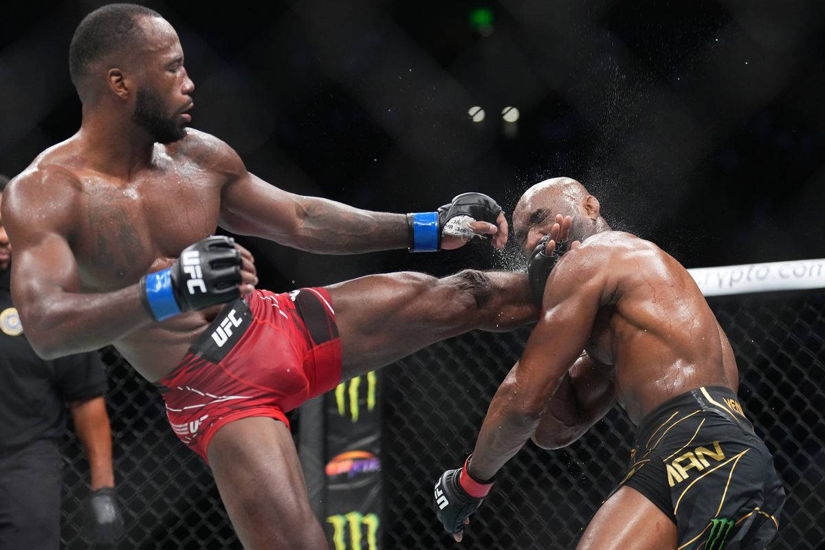 Leon Edwards Kicking Kamaru Usman