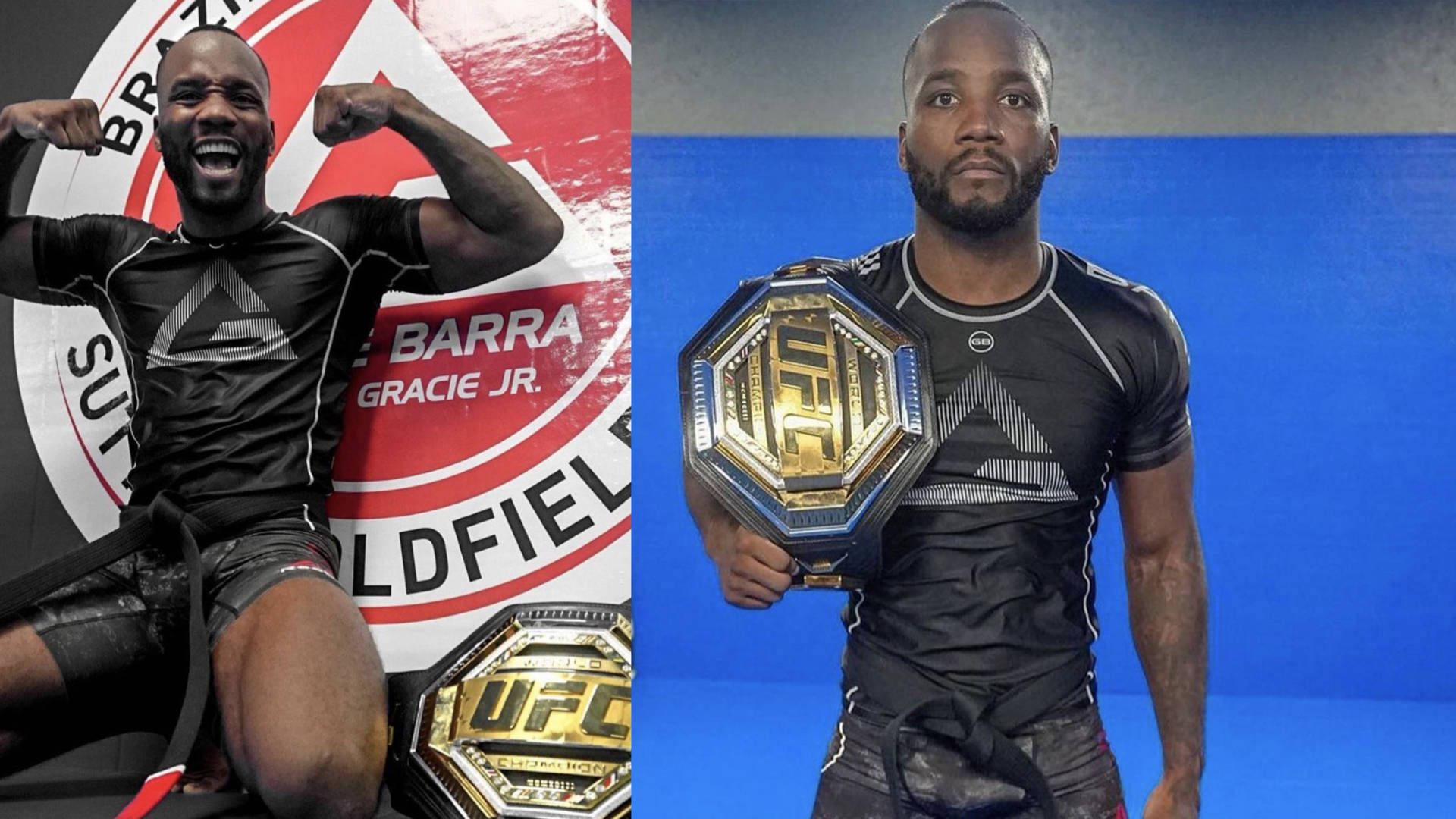 Leon Edwards Posing With Belt Background