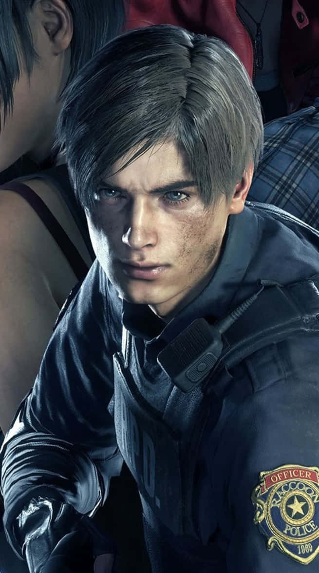 Leon Fighting Stance Resident Evil 2 Background