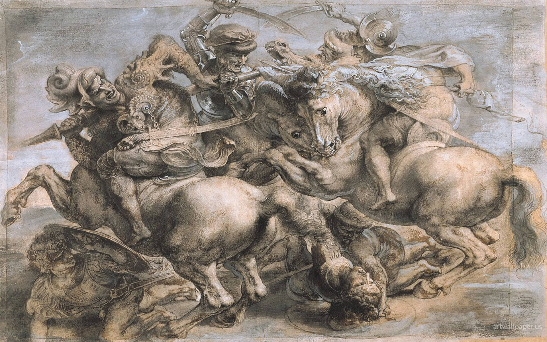 Leonardo Da Vinci Battle Of Anghiari Background