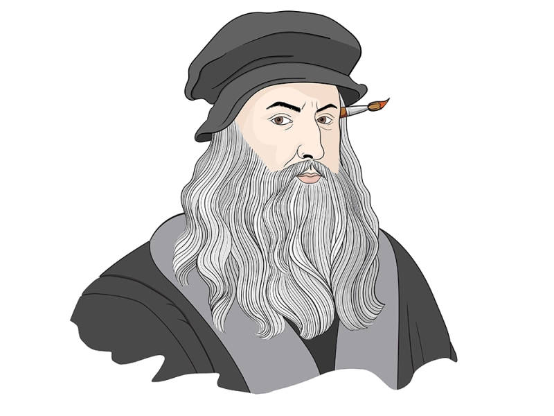 Leonardo Da Vinci Digital Drawing Background